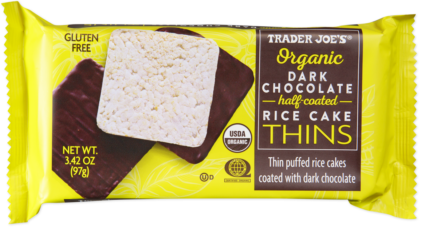 Organic Dark Chocolate Half-Coated Rice Cake Thins