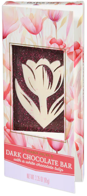 Dark Chocolate Bar with a White Chocolate Tulip