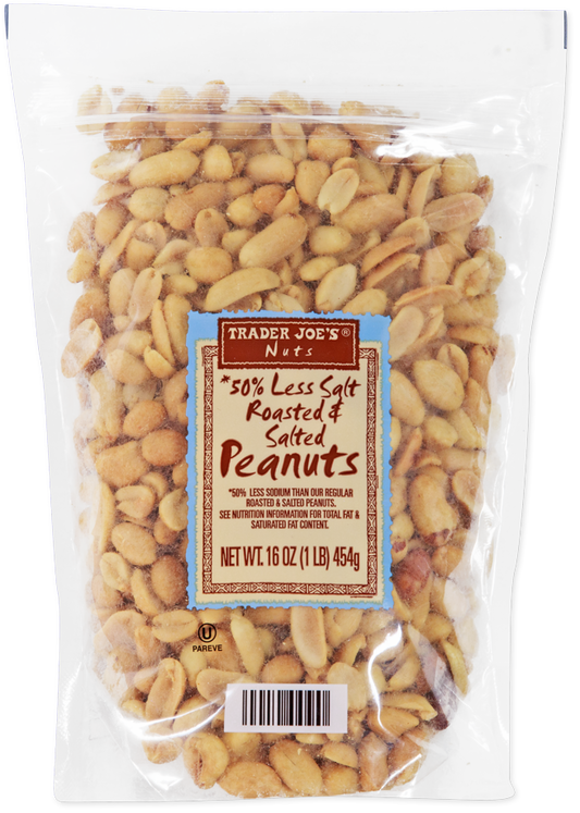 50% Less Salt Roasted & Salted Peanuts