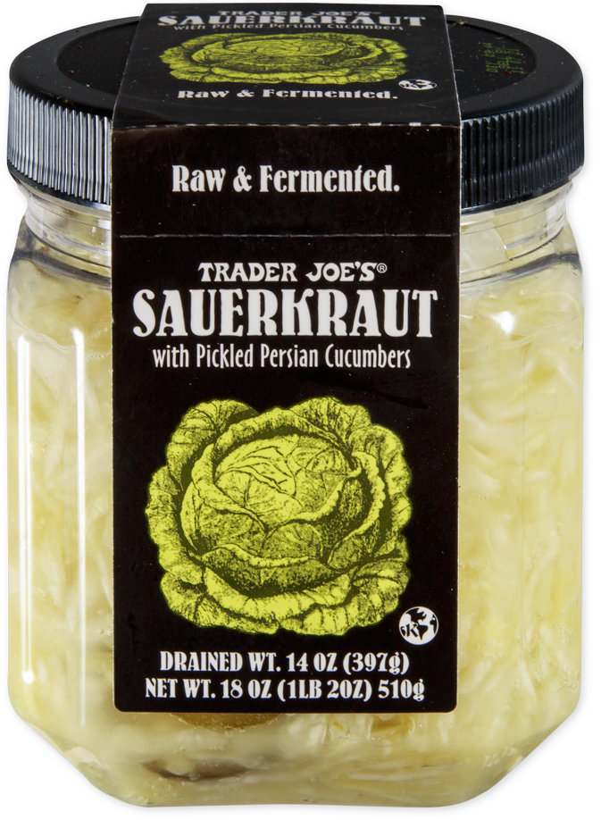 Sauerkraut with Pickled Persian Cucumbers