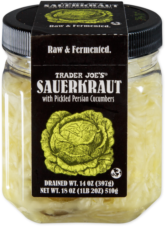 Sauerkraut with Pickled Persian Cucumbers