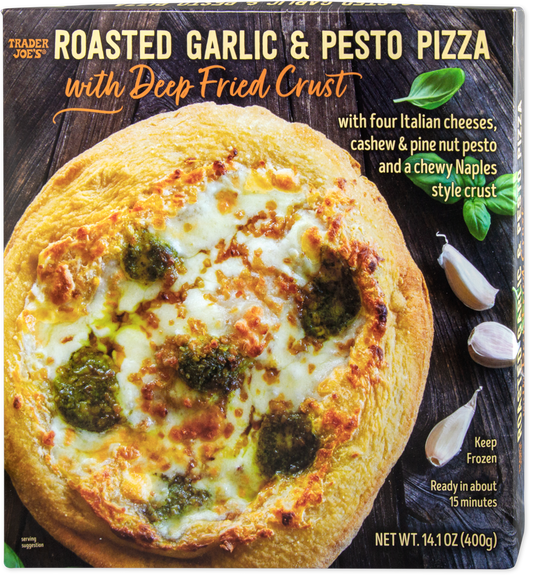 Roasted Garlic & Pesto Pizza with Deep Fried Crust