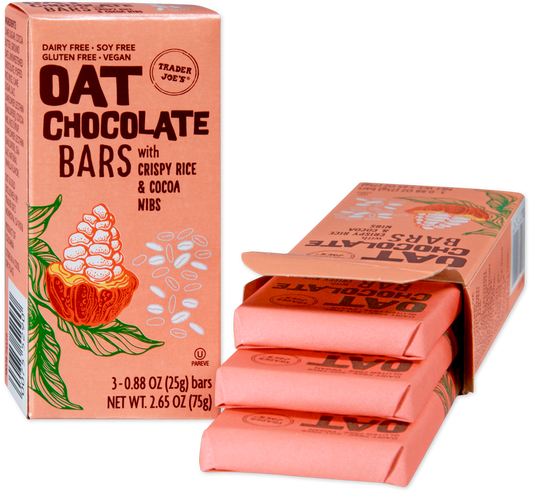 Oat Chocolate Bars with Crispy Rice & Cocoa Nibs