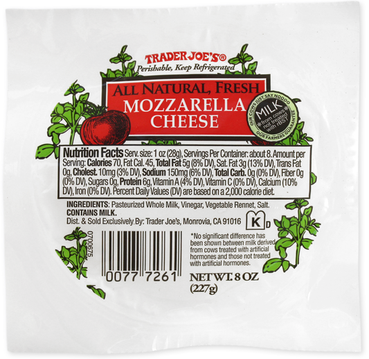 All Natural Fresh Mozzarella Cheese