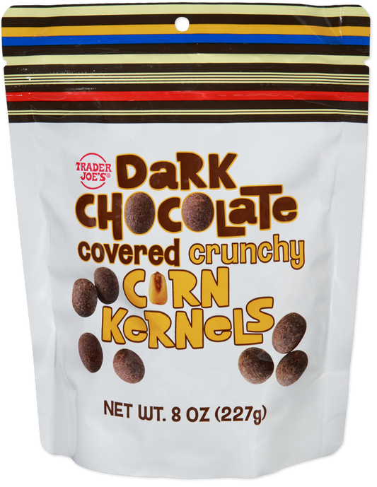 Dark Chocolate Covered Crunchy Corn Kernels