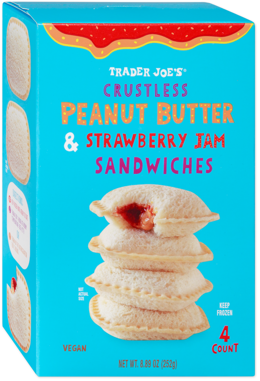 Crustless Peanut Butter & Strawberry Jam Sandwiches