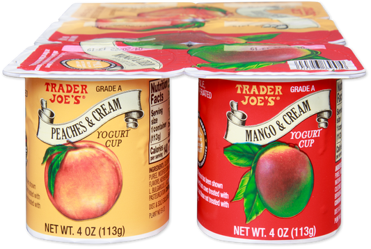 Peaches & Cream, Mango & Cream Yogurt Cups