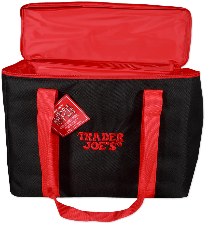 Red & black Reusable Insulated Tote Bag