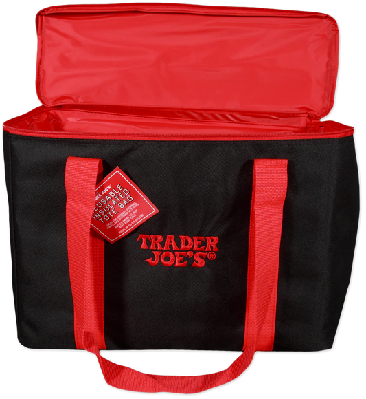 Red & black Reusable Insulated Tote Bag