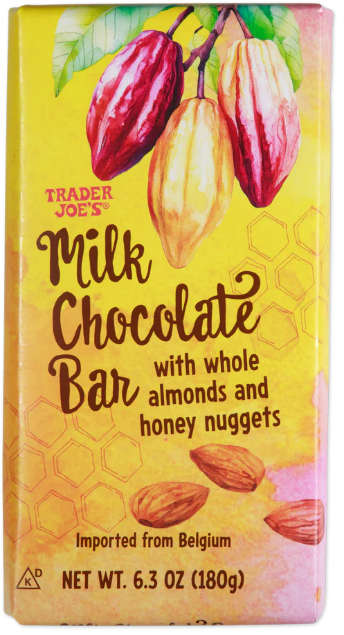 Milk Chocolate Bar with Almonds and Honey Nuggets